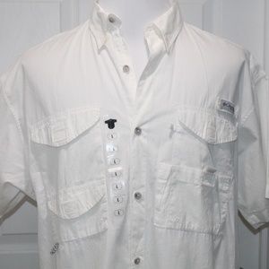 NWT Columbia PFG Button Up Shirt Short Sleeve Sz L